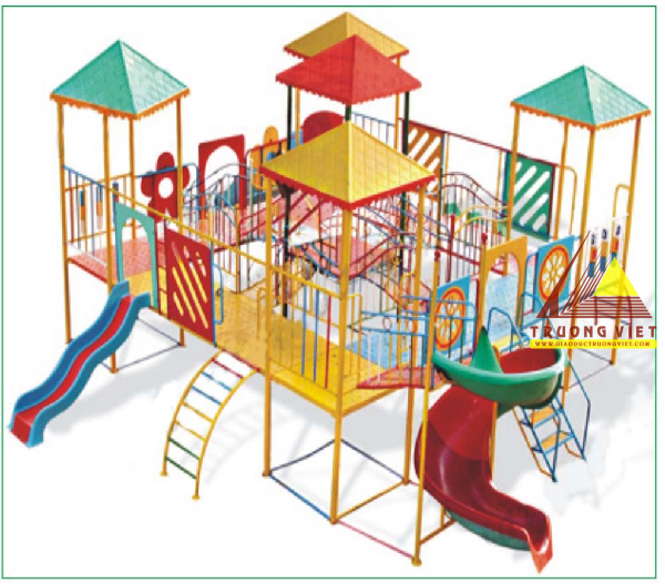 Khu vui chơi liên hoàn cầu trượt 5 khối