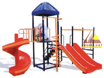 Nhà chòi máng trượt đôi cầu trượt xoắn