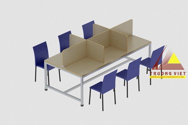 Bàn đọc sách thư viện 6 chỗ