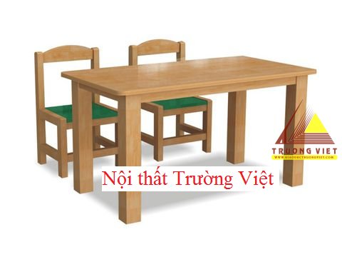 Bàn ghế mầm non Gỗ ghép thanh BG03