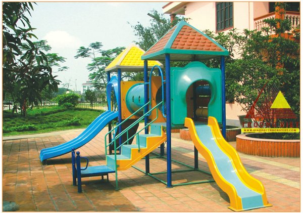 Bộ liên hoàn 3 khối mái vòm cầu trượt ống