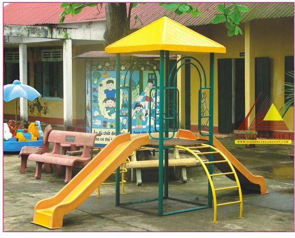 Nhà chòi 2 cầu trượt