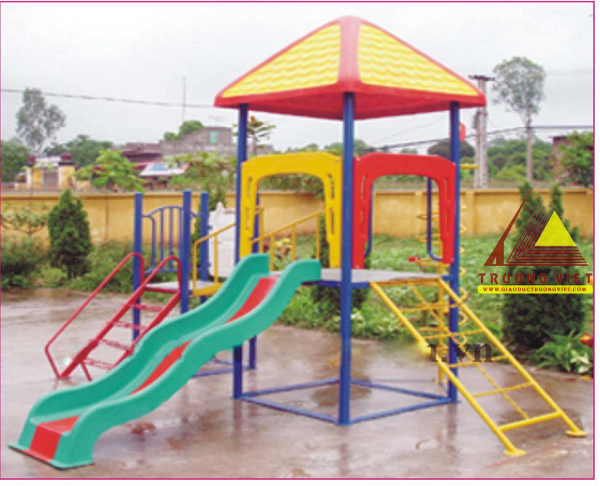 Nhà chòi 2 khối cầu trượt sóng