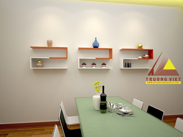 Kệ gỗ trang trí hình chữ C