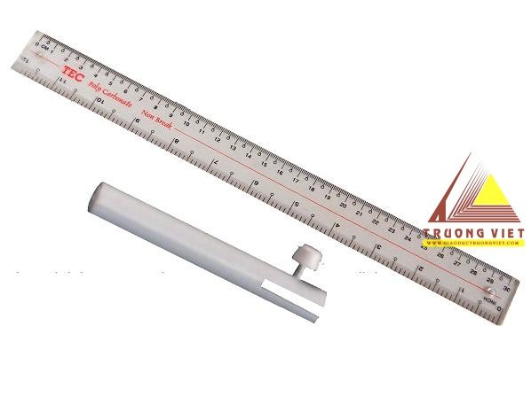 Thước nhựa 0,5m và giá đỡ